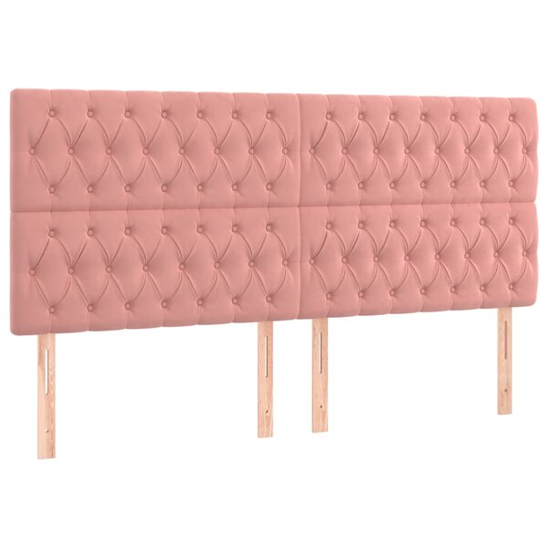 vidaXL Têtes de lit 4 Pièces Rose 100x7x78/88 cm Velours