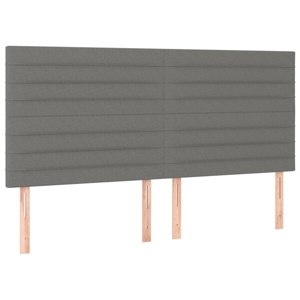 vidaXL Têtes de lit 4 Pièces Gris clair 90x5x78/88 cm Tissu