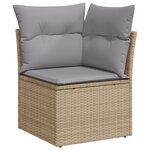 Ensemble de canapé de jardin de 13 pièces avec coussins beige poly rotin acacia