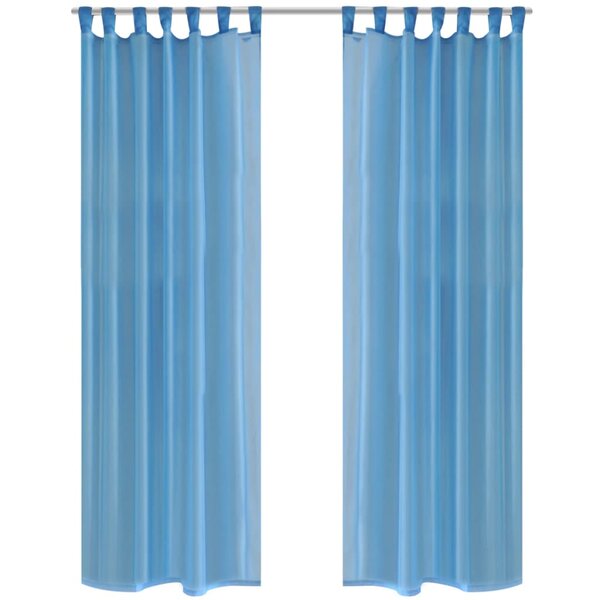 vidaXL Rideau fin Turquoise 140x225 cm 2 Pièces