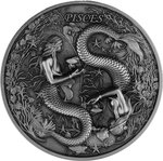 Pièce de monnaie en Argent 12 Dollars g 155.5 (5 oz) Millésime 2024 Twelve Zodiac Signs PISCES