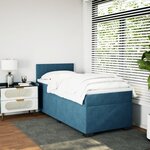vidaXL Sommier à lattes de lit avec matelas bleu 80x200 cm velours