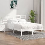 vidaXL Cadre de lit Blanc Bois massif 160x200 cm