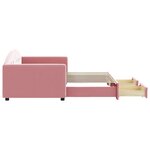 vidaXL Lit de jour avec gigogne et tiroirs sans matelas rose 90x200 cm