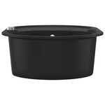 vidaXL Évier de cuisine en granit Bac unique Ovale Noir
