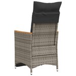 vidaXL Chaises inclinables de jardin lot de 2 et coussins gris rotin