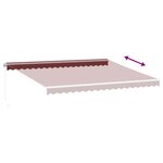 vidaXL Auvent manuel rétractable avec LED bordeaux 450x350 cm