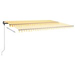 vidaXL Auvent manuel rétractable avec LED 500x300 cm Jaune et blanc