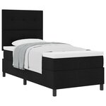 vidaXL Lit à sommier avec matelas noir simple en tissu