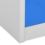 vidaXL Armoires à casiers 2 Pièces Gris clair et bleu 90x45x92 5 cm Acier