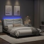 vidaXL Cadre de lit avec lumières LED blanc noir 120x200 cm similicuir