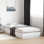 vidaXL Cadre de lit avec lumières LED blanc 90x200 cm