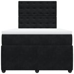 vidaXL Sommier à lattes de lit avec matelas noir 120x190 cm velours