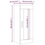 vidaXL Armoire murale suspendue Sonoma gris 34 5x34x90 cm