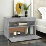 vidaXL Meuble TV avec lumières LED gris béton 60x35x40 cm