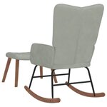 vidaXL Chaise à bascule avec repose-pied Gris clair Velours