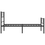 vidaXL Cadre de lit métal avec tête de lit/pied de lit noir 90x200 cm