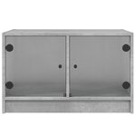 vidaXL Table basse avec portes en verre gris béton 68x50x42 cm