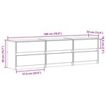 vidaXL Meuble TV avec LED gris béton 180x34x50 cm bois d'ingénierie