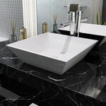 vidaXL Lavabo carrée Céramique Blanc 41 5 x 41 5 x 12 cm