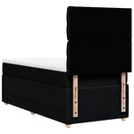 vidaXL Sommier à lattes de lit et matelas Noir 80x200 cm Tissu