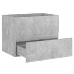 vidaXL Armoire d'évier et lavabo intégré gris béton bois d'ingénierie