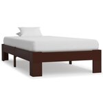vidaXL Cadre de lit Marron foncé Bois de pin massif 90x200 cm