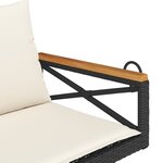 vidaXL Balancelle avec coussins noir 109x62x40 cm résine tressée