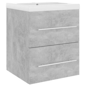 vidaXL Armoire d'évier avec lavabo intégré Gris béton Aggloméré