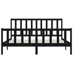 vidaXL Cadre de lit Noir Bois massif 200x200 cm