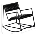 vidaXL Chaise à bascule Noir Cuir véritable