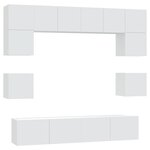 vidaXL Ensemble de meubles TV 8 Pièces Blanc Bois d'ingénierie