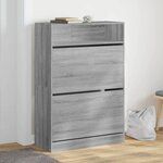 vidaXL Armoire à chaussures 2 tiroirs rabattables sonoma gris