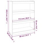 vidaXL Bibliothèque/Séparateur de pièce Noir 80x30x103 5 cm Pin massif