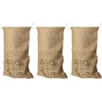3 sacs en jute 50 x 30 cm