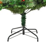 vidaXL Sapin de Noël pré-éclairé et pommes de pin vert 225cm PVC et PE