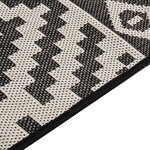 vidaXL Tapis à tissage plat d'extérieur 120x170 cm Rayures noires