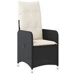 vidaXL Set de salle à manger de jardin 5 pièces avec coussins Noir Rotin Poly