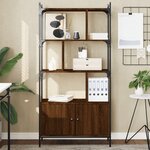 vidaXL Bibliothèque avec portes chêne marron 76 5x30x154 5 cm
