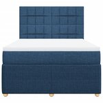 vidaXL Sommier à lattes de lit avec matelas Bleu 140x190 cm Tissu