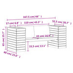 vidaXL Banc avec jardinières 167 5x60x65 cm bois massif de pin