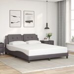 vidaXL Cadre de lit avec LED sans matelas gris 160x200 cm