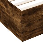 vidaXL Cadre de lit chêne fumé 200x200 cm bois d'ingénierie
