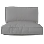 vidaXL Set de coussins de palette 2 pièces gris en tissu Oxford