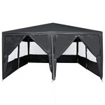 vidaXL Tente de fête avec 8 parois latérales Anthracite 4x4 m PE