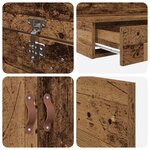 vidaXL Lit de rangement en vieux bois 100x200 cm