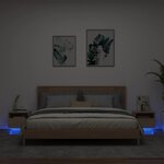 vidaXL Armoires de chevet avec lumières LED 2 Pièces chêne sonoma