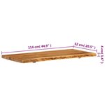 vidaXL Dessus de meuble-lavabo de salle de bain Acacia 114x52x4 cm