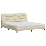 vidaXL Lit avec matelas crème 180x200 cm tissu