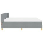 vidaXL Lit Sommier Avec Matelas Gris Clair 200x200 cm Tissu